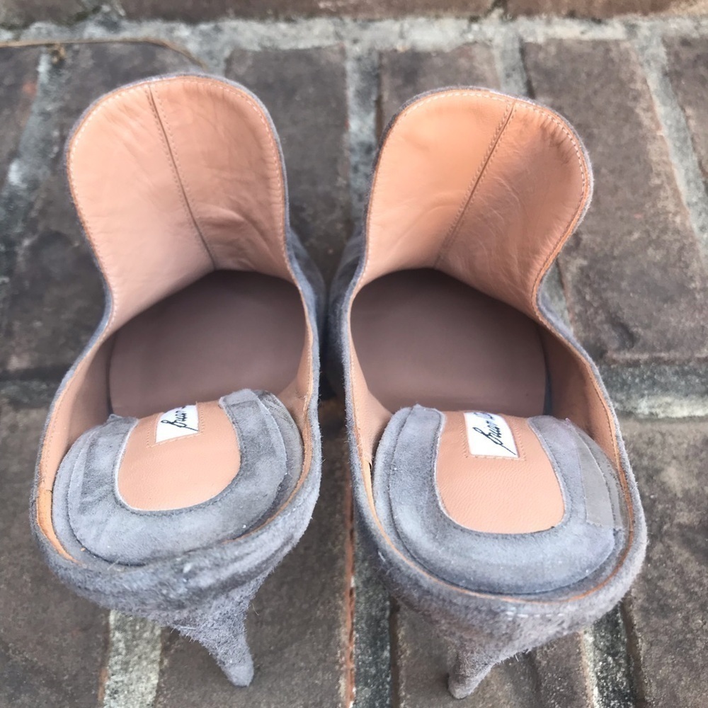 VGUC Brian Atwood Liason Mules in Gray Suede | Size 36 - Picture 5 of 10